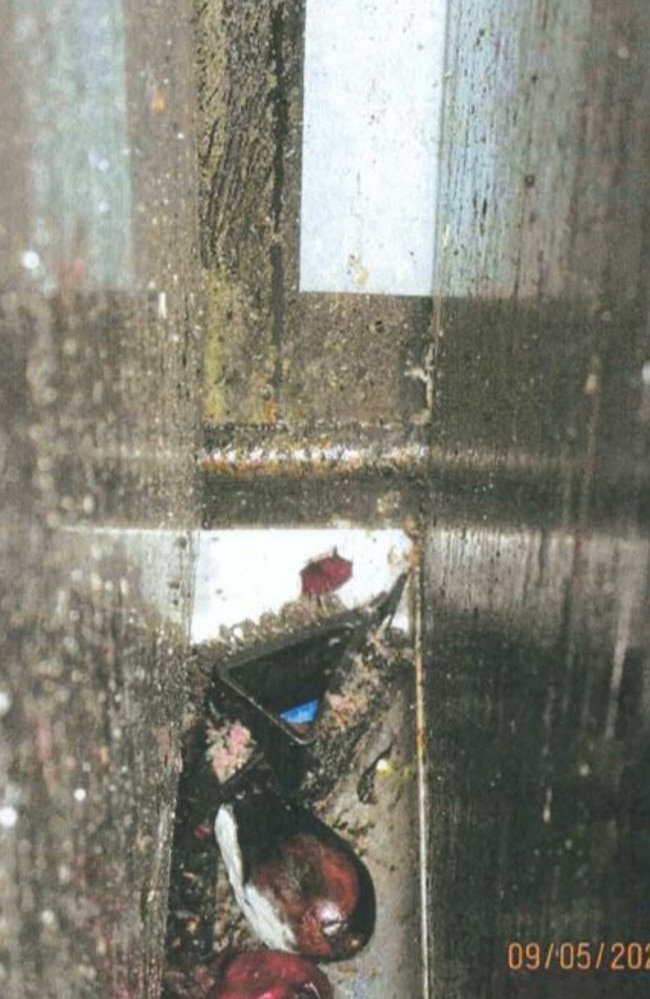 Mouldy food pictured in the kitchen area of Odaa Cafe. Picture: supplied.