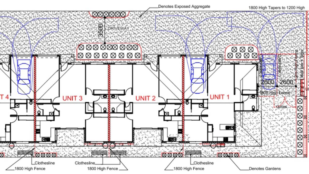 The four, single storey two-bedroom units would be developed and marketed towards an affordable housing demographic.