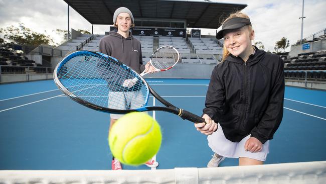 The prestigious Pardey Shield is the state’s school boys and girls trophy, first held in 1918. This years winners, Sam Edgar (18) and Alicia Dale (13). Picture: RICHARD JUPE