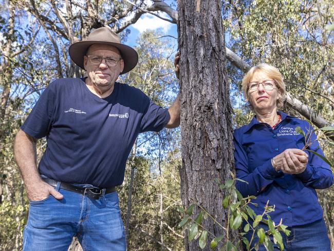 John Williams and Carolyn Phillips from the Lions Club Brisbane West, who are concerned at the lack of a fire brigade in the area and have called for the state gov or council to fund a service.