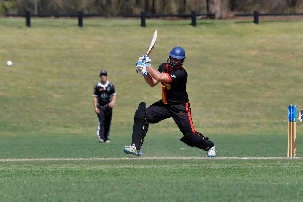 Ashley Sippel bats for Liebke Lions against George Banks Umbrellas in Darling Downs Bush Bash League (DDBBL) round five T20 cricket at Highfields Sport Park, Sunday, October 20, 2019. Picture: Kevin Farmer