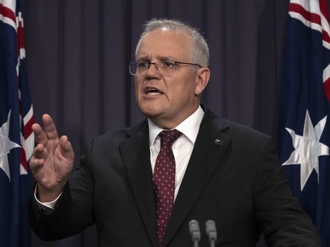 Prime Minister Scott Morrison during a press conference in Parliament House Canberra. Picture: NCA NewsWire / Gary Ramage