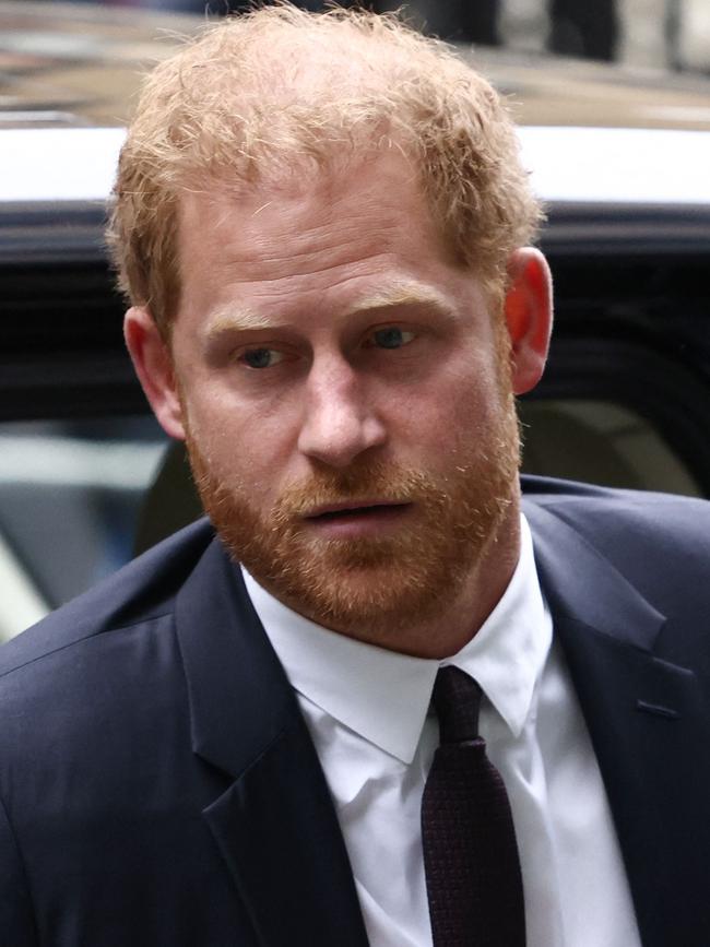 Harry arriving at the Royal Courts of Justice in London on Tuesday. Picture: Henry Nicholls/AFP