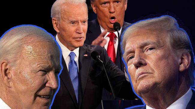 President Joe Biden and Donald Trump. Collage by Emilia Tortorella. Sources supplied.