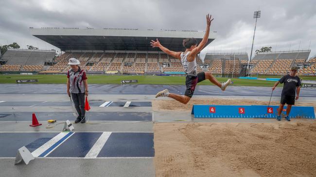 Action from the Queensland Athletics track and field championships at QSAC on Saturday March 15, 2025. Picture: Stephen Archer.
