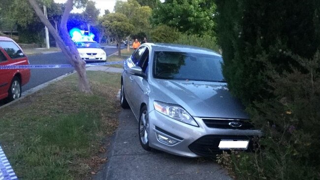 A stolen car was abandoned in the front garden of a Monash property on December 3.