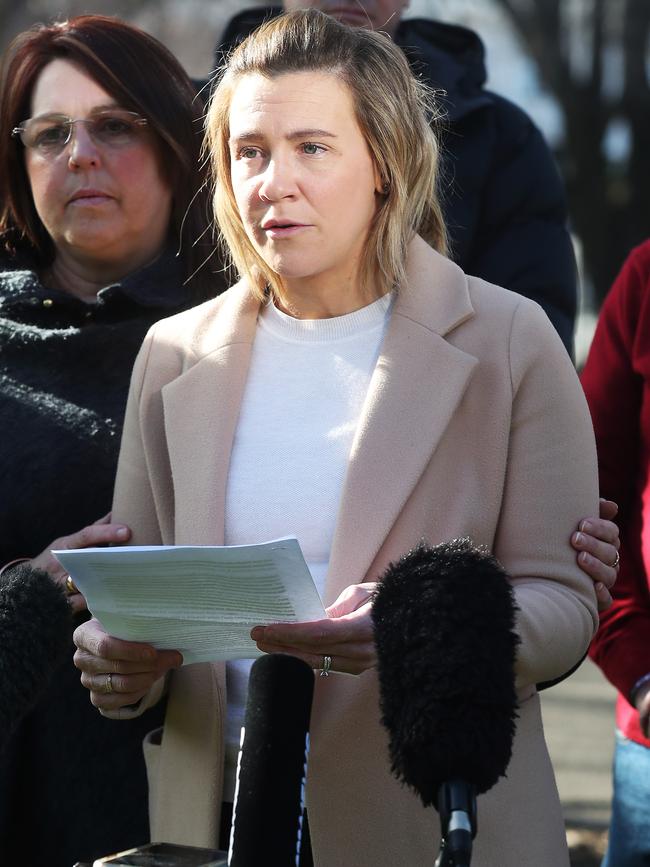 Rachel Midson speaks in relation to Labor member for Franklin David O'Byrne and his alleged behaviour towards her. Picture: Nikki Davis-Jones