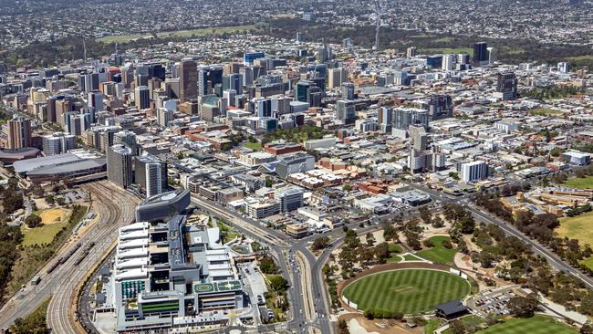 An aerial view of Adelaide.