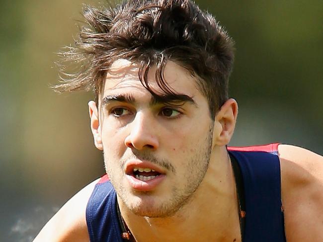 MELBOURNE, AUSTRALIA - DECEMBER 11: Christian Petracca runs with the ball during a Melbourne Demons AFL pre-season training session at AAMI Park on December 11, 2015 in Melbourne, Australia. (Photo by Darrian Traynor/Getty Images)