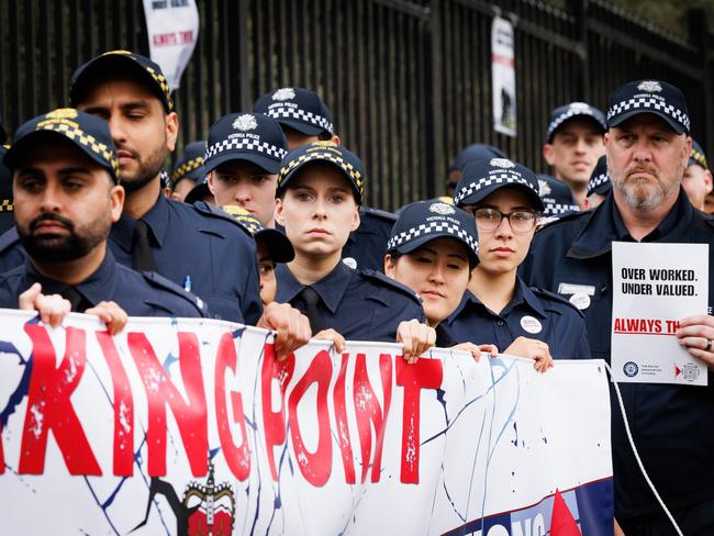 Victoria Police officers are fighting for more pay. Picture: Nadir Kinani