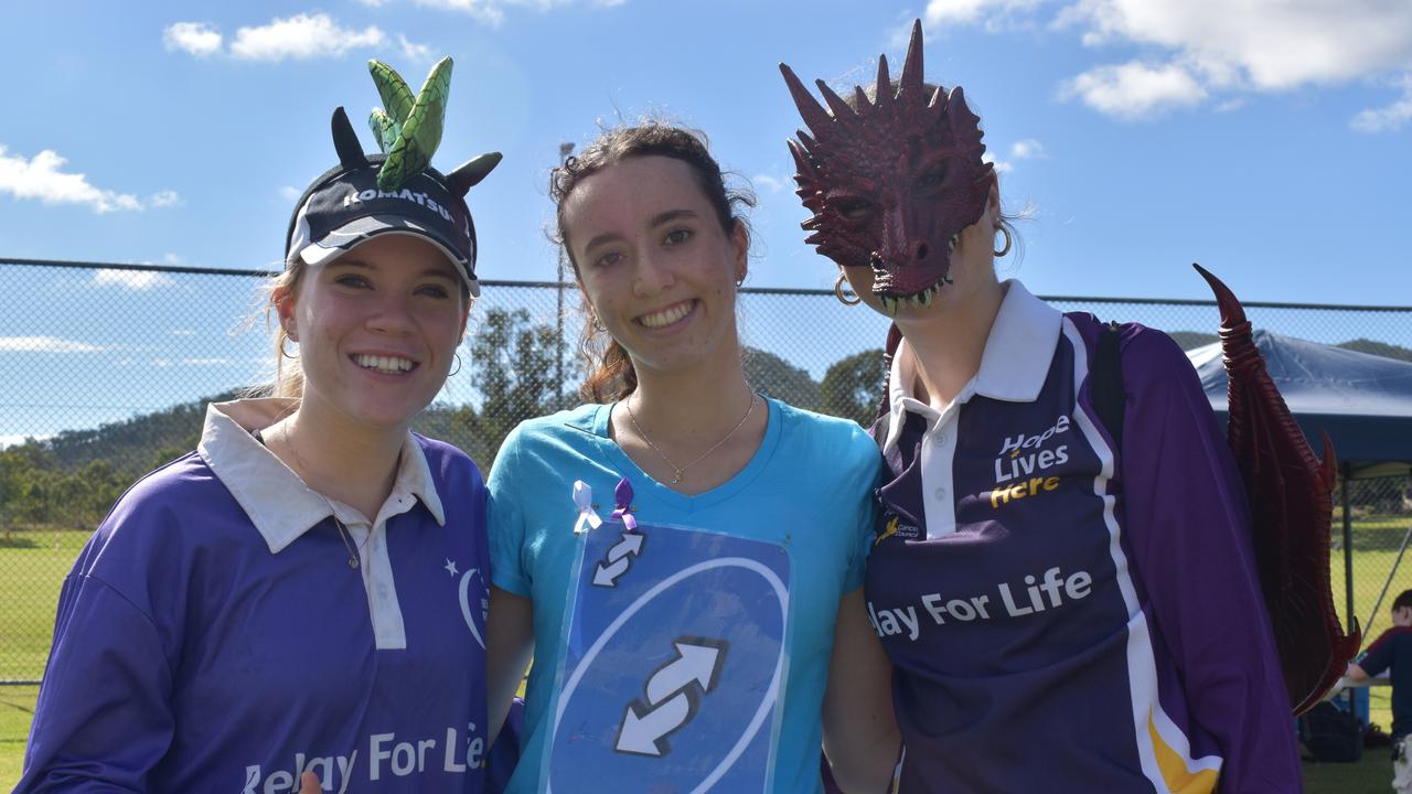 Lucinda Barron, Maggie Clifford and Eliza Jones at the 2024 Rockhampton Relay for Life event.