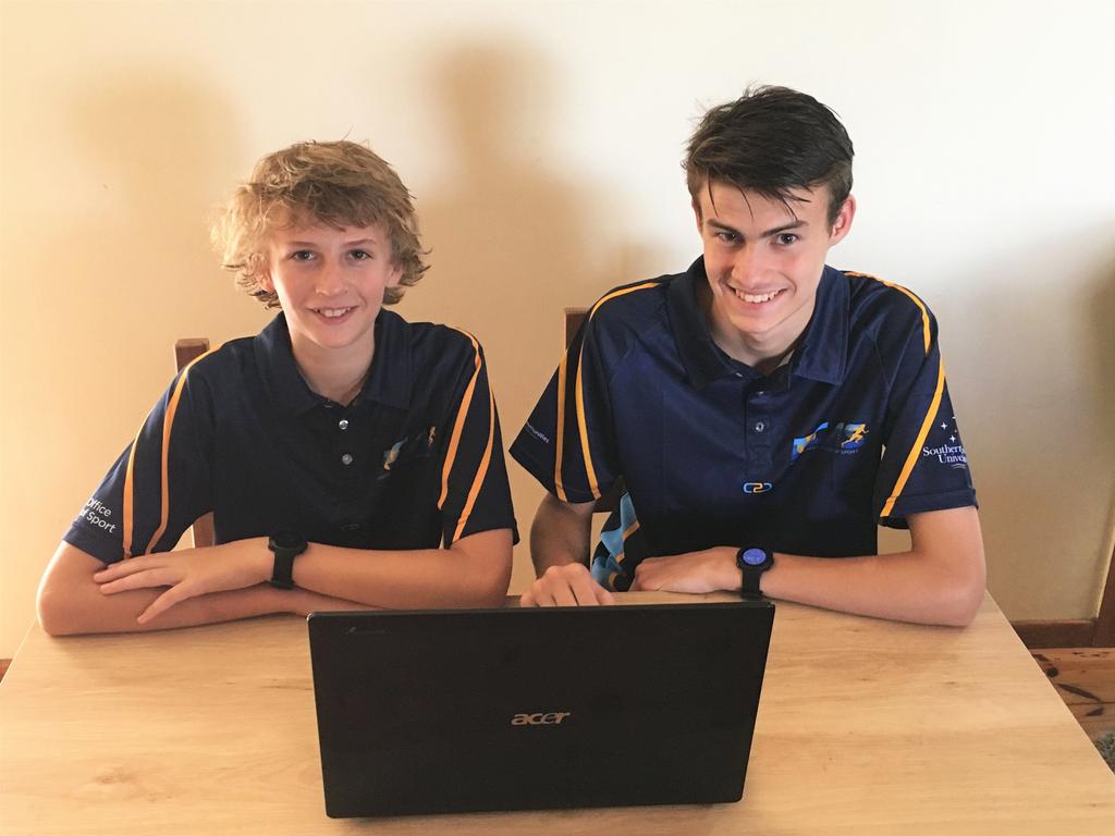 Jye Barlow & Toby Barlow, NCAS Basketball Athletes study the first education module which was released this week.