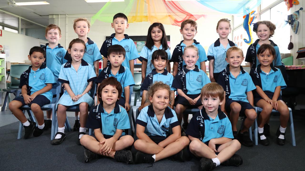 Biggera Waters State School - Prep R. Back (l-r): Kauai Condon, Blair Prentice, Philip Gao, Ayesha Umer, Kennedy Bourne, Selina Prentice, Casey Prentice. Middle (l-r): Rasheed Silva, Eve Florence, Louis Wang, Moca Nakamura, Amarnii Ward, Myles Vaughan, Monica Turner. Front (l-r): Zen Sommariva, Georgia Dunn, Jesse Green. Photograph: Jason O'Brien