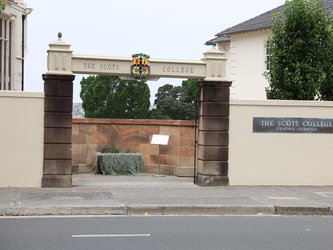 Scots College in Bellevue Hill is dealing with a case of bullying that has been reported to NSW Police. Picture: Rohan Kelly.