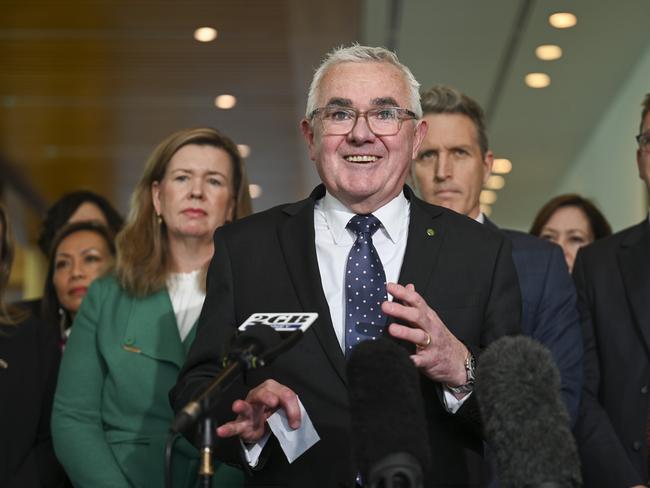 CANBERRA, Australia - NewsWire Photos - June 26, 2024: Bring Julian Assange Home Parliamentary Group led by Andrew Wilkie MP hold a press conference at Parliament House in Canberra. Picture: NewsWire / Martin Ollman