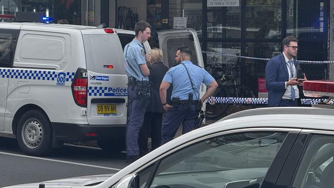 Police at the scene of the alleged street fight. Picture: Supplied