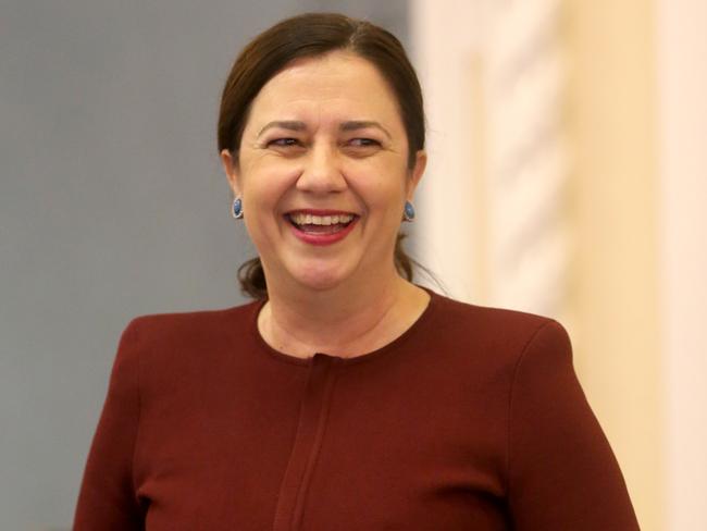 Premier Annastacia Palaszczuk maintains a brave face despite a horror week. Picture: Jono Searle