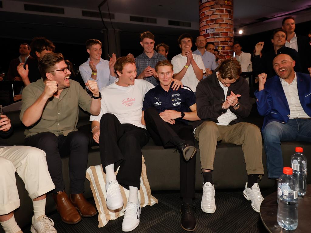 The moment his name was called on Wednesday night. Picture: Dylan Burns/AFL Photos