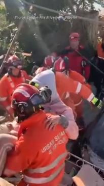 Incredible moment woman pulled to safety four days after Turkey earthquake