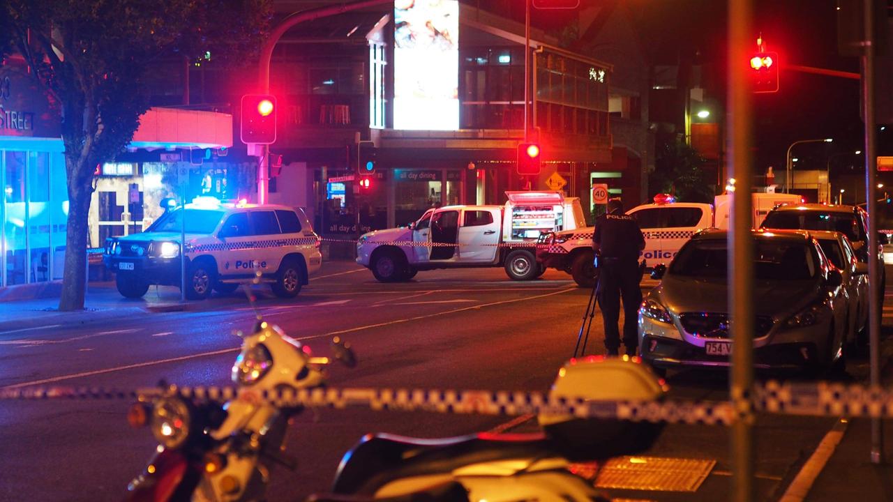 Police are investigating after a man was found stabbed in the chest in the middle of the Toowoomba CBD.