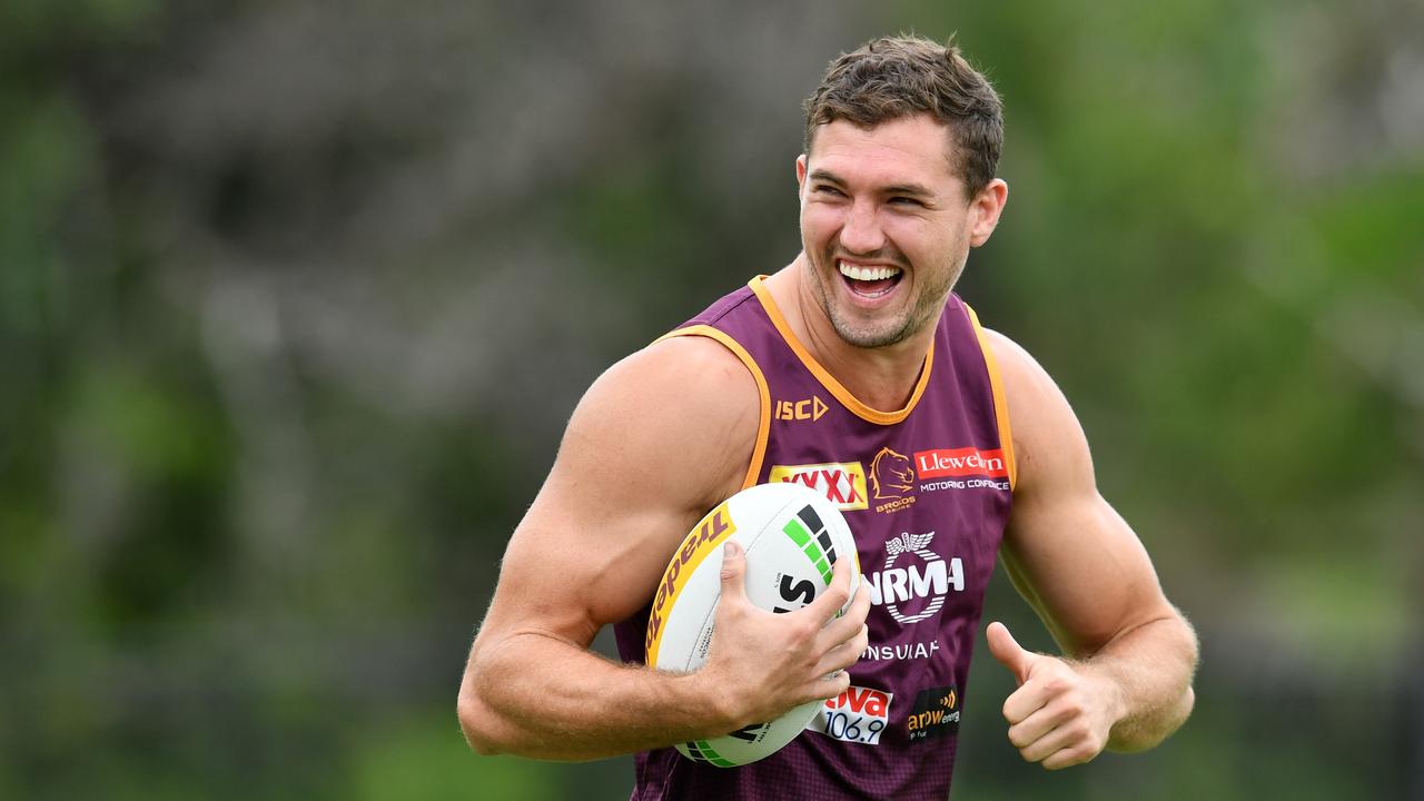 Corey Oates is seen during Brisbane Broncos training