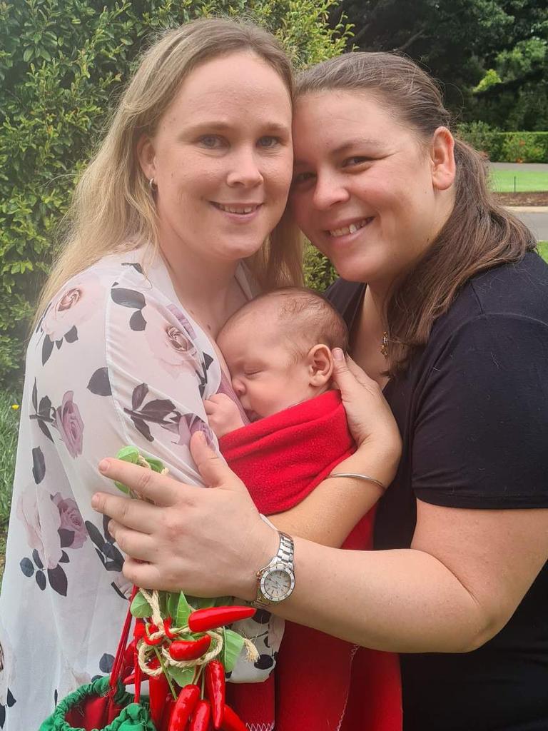 Kimberley and Kim Egan have welcomed their son Javier, with help from the Murphys Creek Chilli Festival.