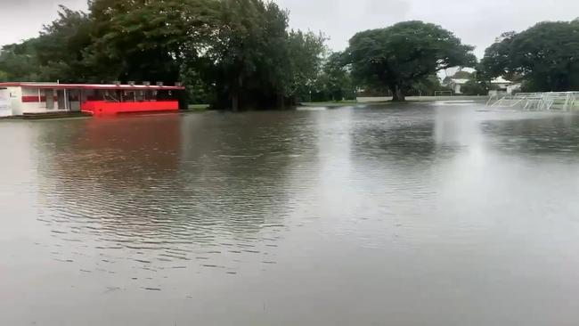 Saints Eagles Souths training ground at Marron Crescent underwater during Townsville floods. Picture: Saints Eagles Souths.