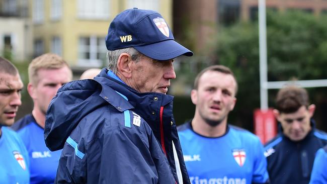 Wayne Bennett in camp with England ahead of the Four Nations.