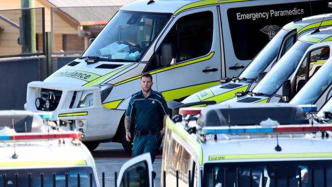 Ambulance ramping at the Princess Alexandra Hospital. Picture: David Clark