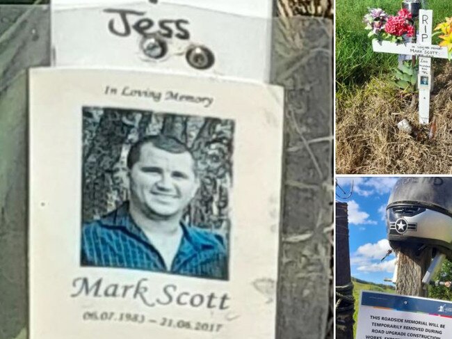 A memorial to  a man killed on Gap Road in Cedar Pocket is being temporarily moved during road upgrades. Photos: Ailsa Reid