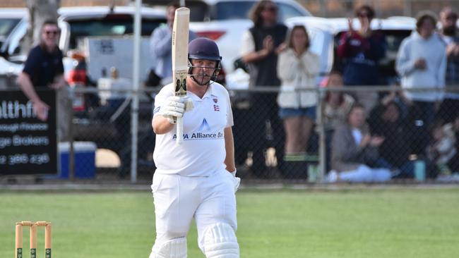 East Belmont batter Sean O'Neill made an unbeaten 117 against North Geelong. Photo: Supplied.