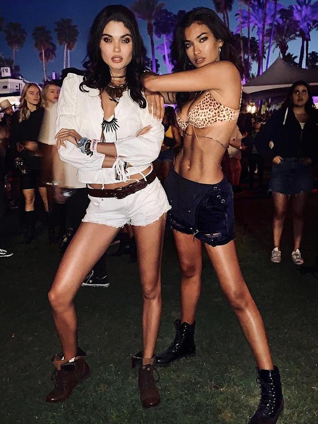 Gale with model Daniela Braga. Picture: Instagram/@kellybellyboom