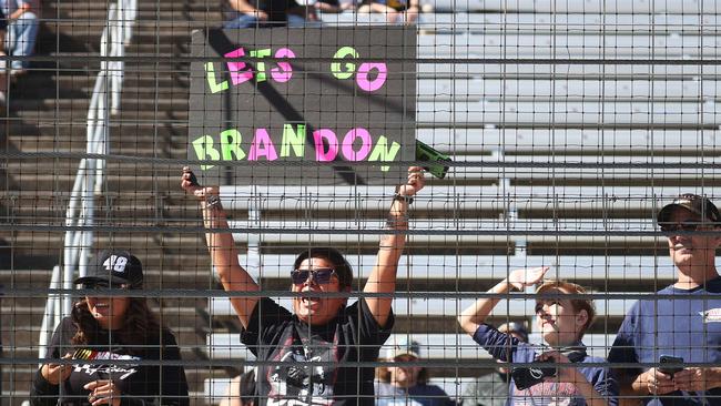 The ‘Lets Go Brandon’ chant has been gaining in popularity across the United States. Picture: Chris Graythen/Getty