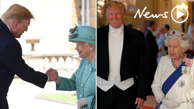 Trump's awkward handshake with The Queen