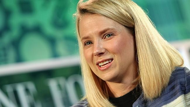 Yahoo CEO Marissa Mayer has helped the company beat Google for web visitors for three months in a row. Picture: Getty Images.