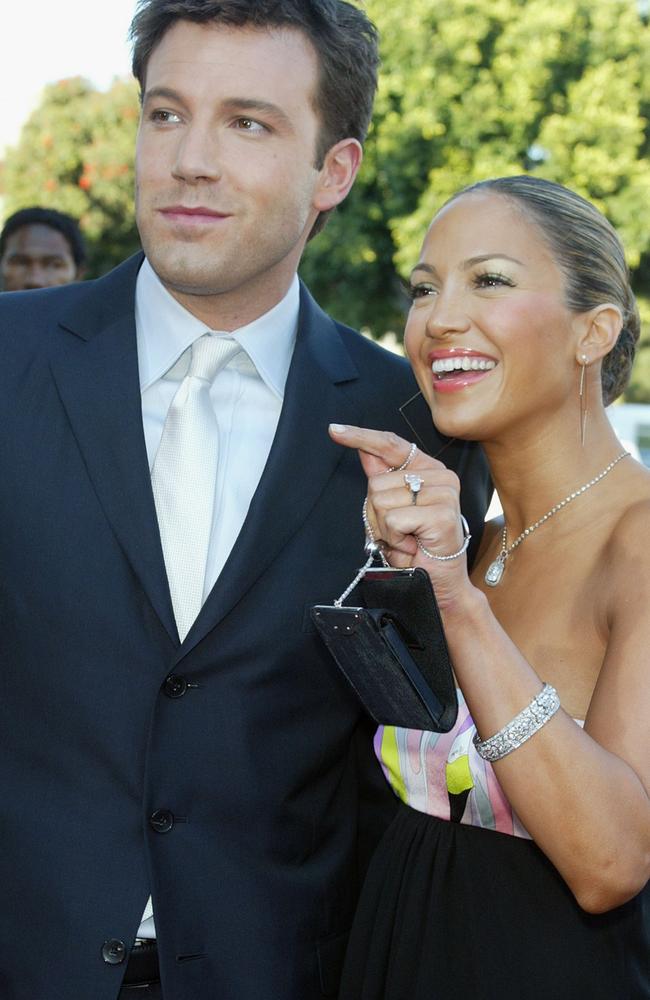 Jennifer Lopez and Ben Affleck in 2003. Picture: Kevin Winter/Getty Images