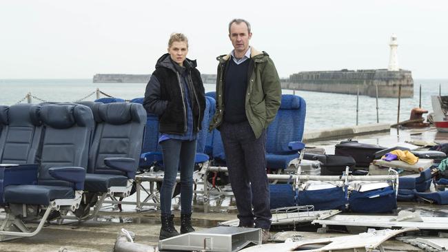 Clemence Poesy and Stephen Dillane in a scene from The Tunnel: Sabotage