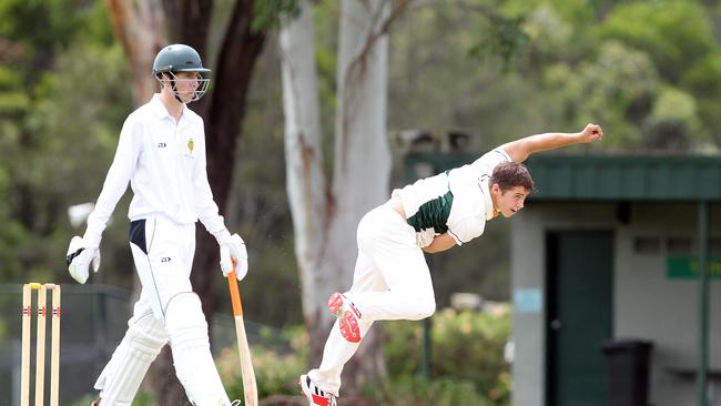 Cameron Bukowski bowling. Picture by Richard Gosling