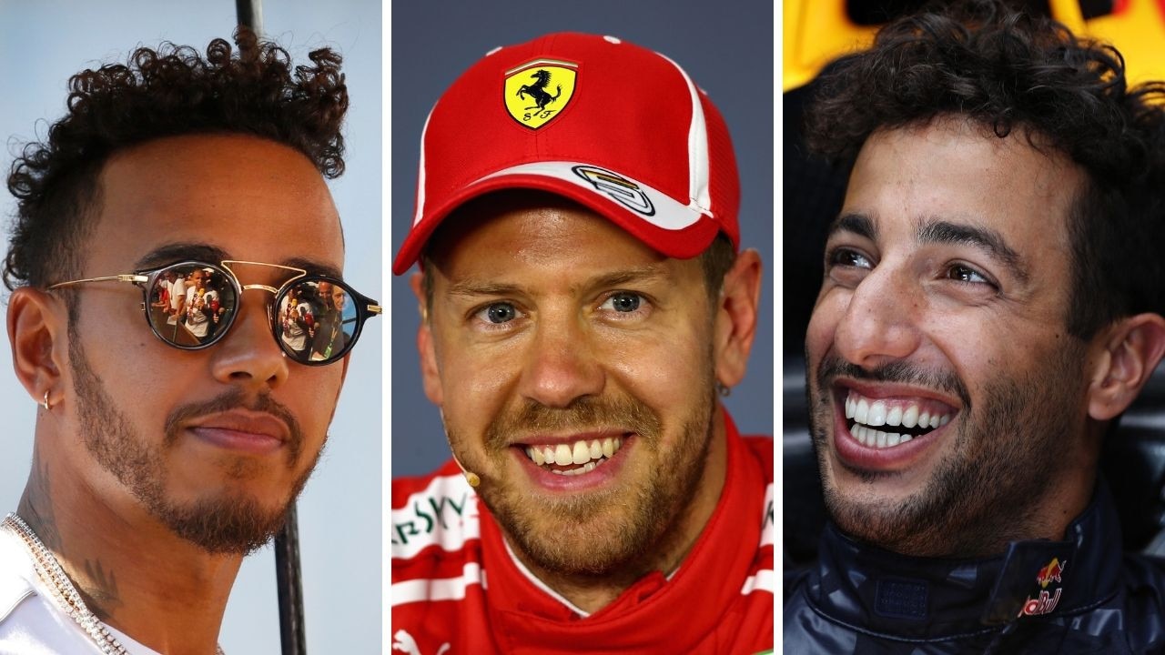 Lewis Hamilton, Sebastian Vettel and Daniel Ricciardo.