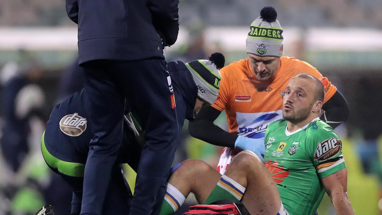 Hodgson is expected to play big minutes in his Raiders comeback, with Tom Starling overlooked on the Raiders bench. Picture: Getty Images.