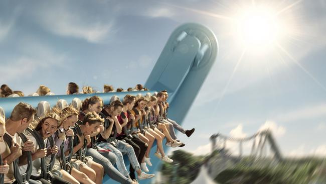 An artist impression of The Vortex ride at Sea World's The New Atlantis. Picture: Village Roadshow