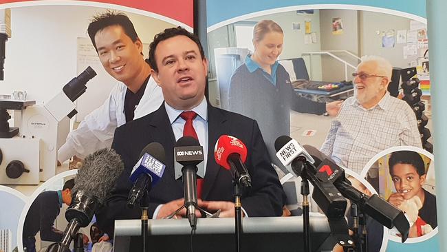 Stuart Ayres at the launch of two new MRI machines at Nepean Hospital, which would allow people from western Sydney to access "world-class healthcare".