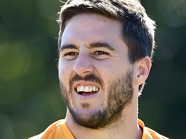 Ben Hunt looks on during the Brisbane Broncos training session in Brisbane, Wednesday, Sept. 9, 2015.   (AAP Image/Dave Hunt) NO ARCHIVING