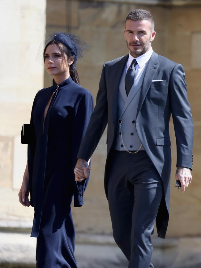 Victoria and David Beckham at Harry and Meghan’s wedding in 2018. Picture: Chris Jackson/Getty Images