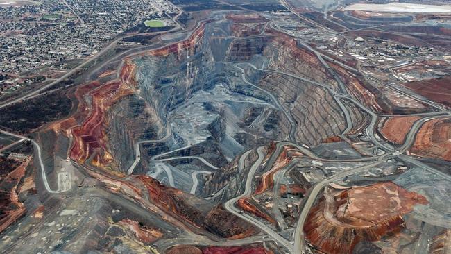 Kalgoorlie’s Super Pit, owned jointly by Newmont Mining and Barrick Gold. Picture: BLOOMBERG NEWS