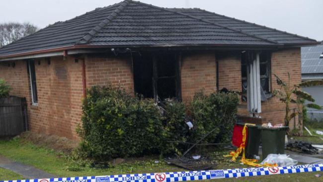 The Lalor Park home in Sydney’s west went up in flames early on Sunday morning. Picture: NewsWire / Jeremy Piper