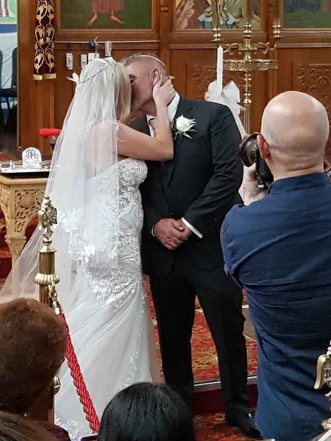 Tanya and Stan Kapoulitsas marry at St Anthony’s Greek Orthodox Church. Supplied picture