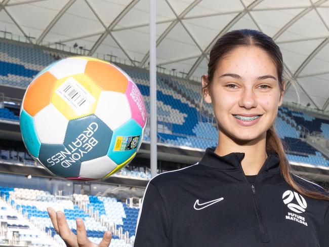 Matildas players Indiana Dos Santos at Alliance Stadium. Picture by Renee Nowytarger / 23/06/23