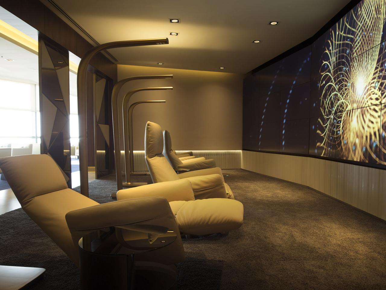 The relaxation room in Etihad’s first class lounge.