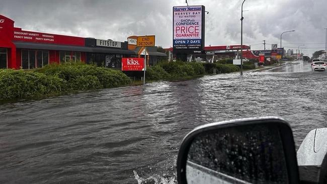 Flooding in Hervey Bay during the wild weather on Sunday brought by ex-Tropical Cyclone Alfred. Photo: Sharnee Ann